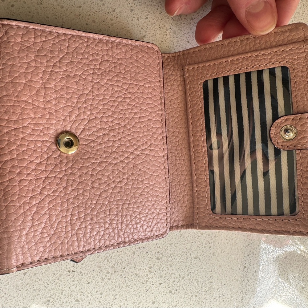 Kate Spade Purse Wallet Leather Light Pink/Gold Trifold - Picture 6 of 6
